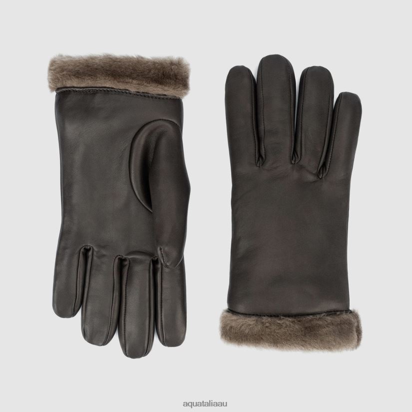 CLASSIC CUFF GLOVE Men Aquatalia Accessories 2T842D386 ESPRESSO