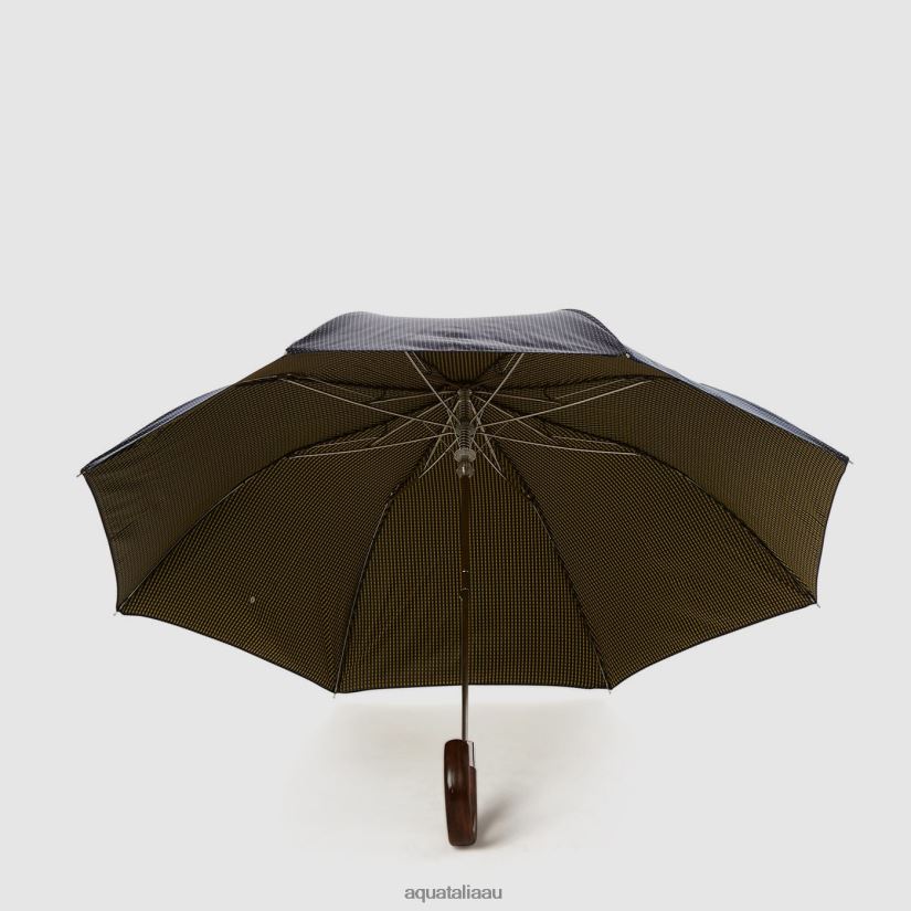 JACQUARD SHORT UMBRELLA Unisex Aquatalia Accessories 2T842D382 NAVY/YELLOW