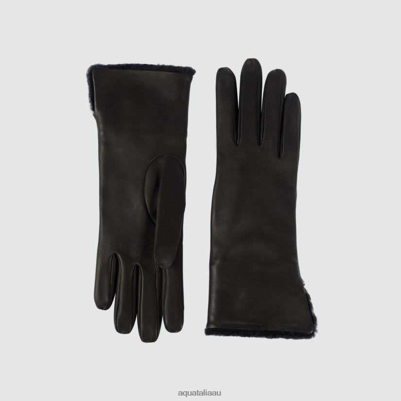SHEARLING CUFF GLOVE Women Aquatalia Accessories 2T842D375 BLACK