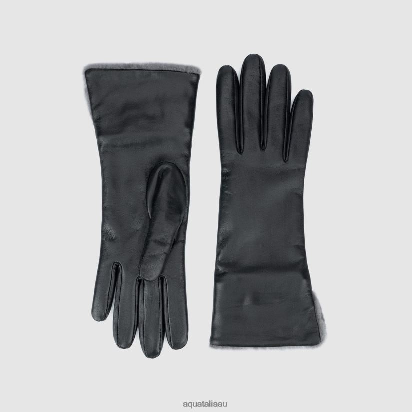 SHEARLING CUFF GLOVE Women Aquatalia Accessories 2T842D376 CHARCOAL