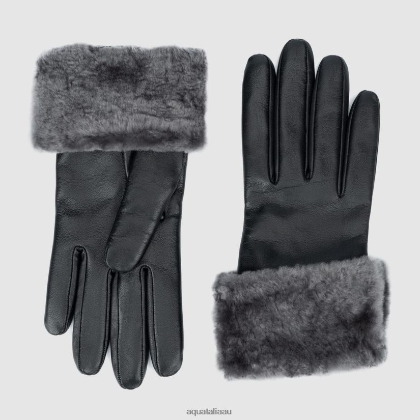 SHEARLING CUFF GLOVE Women Aquatalia Accessories 2T842D376 CHARCOAL