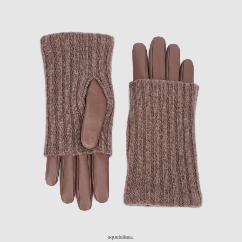 SWEATER CUFF GLOVE Women Aquatalia Accessories 2T842D366 TAUPE
