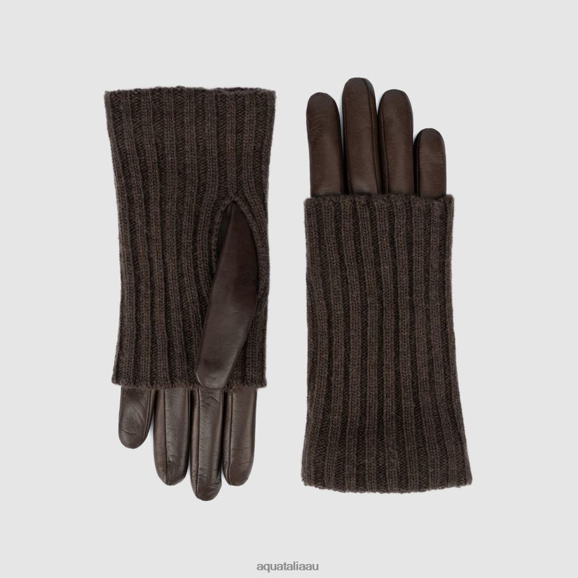 SWEATER CUFF GLOVE Women Aquatalia Accessories 2T842D367 BROWN