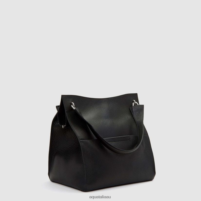 PARK LEATHER TOTE Women Aquatalia Accessories 2T842D349 BLACK